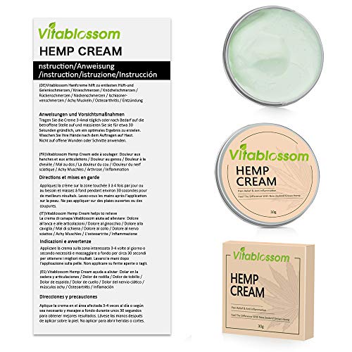 Vitablossom Hemp Balm - Hemp Cream for Back, Knee, Hands, Neck, F...