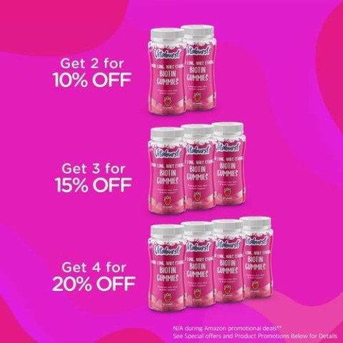 Vitaburst Biotin Gummies - Hair Long, Nails Strong - Premium Gumm...