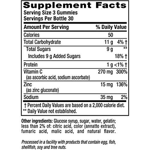 Vitafusion Power Zinc Gummy Vitamins, Strawberry Tangerine, 90 Count