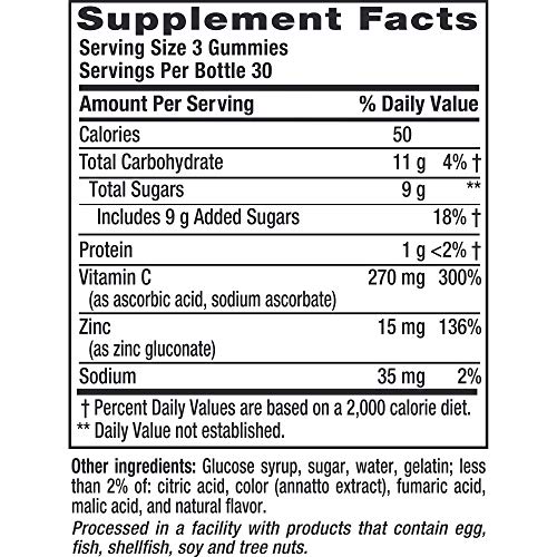 Vitafusion Power Zinc Gummy Vitamins, Strawberry Tangerine, 90 Count