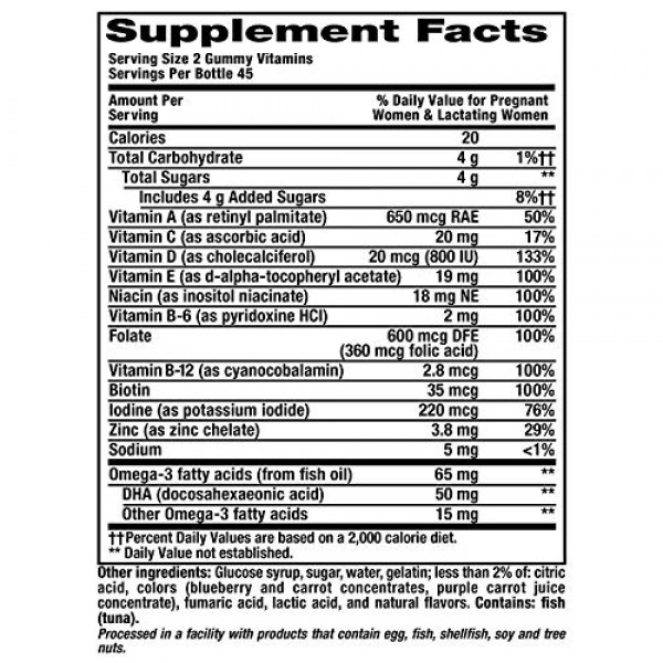 Vitafusion Pre Natal Gummy Vitamins Dietary Supplement, Lemon & R...