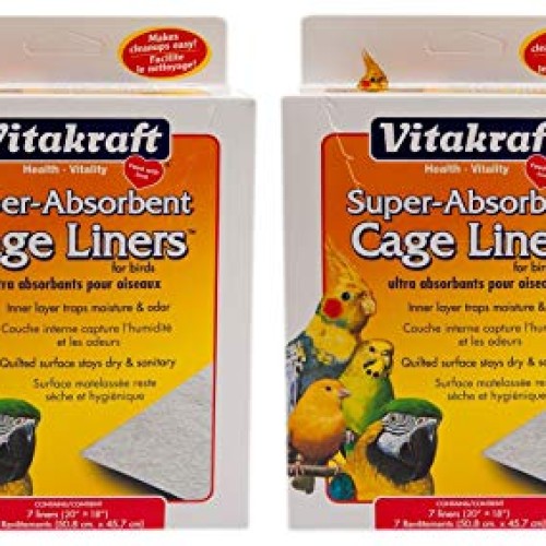 Vitakraft 512071 7-Pack Super Absorbent Cage Liners for Birds, 20...