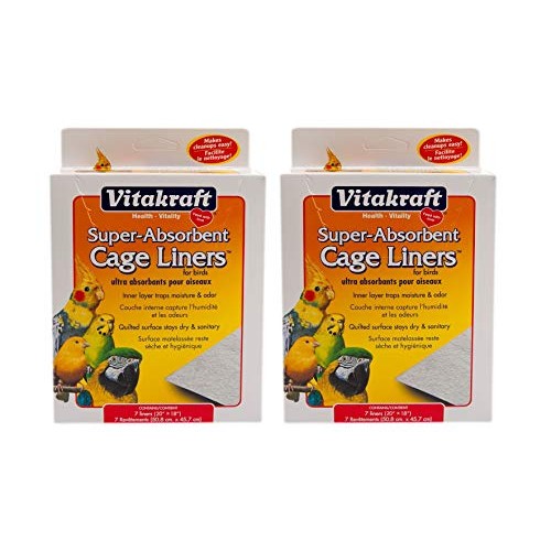 Vitakraft 512071 7-Pack Super Absorbent Cage Liners for Birds, 20...