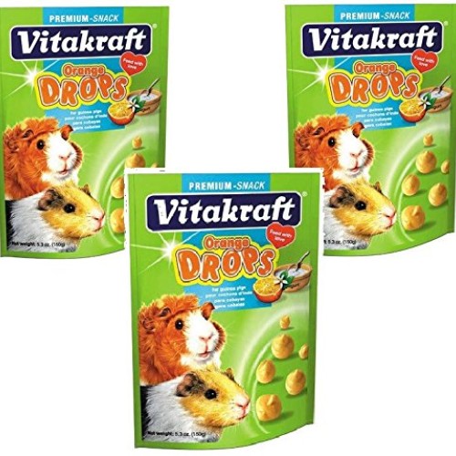Vitakraft Guinea Pig Orange Drops Treat, 5.3oz Each - 3 Pack