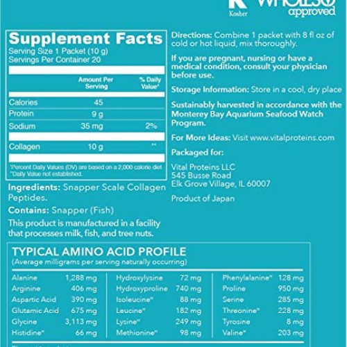 Vital Proteins Collagen Peptides Powder 10oz + Marine Collagen St...