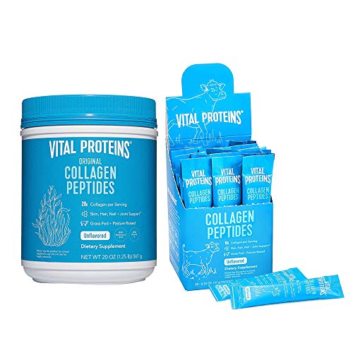 Vital Proteins Collagen Peptides Powder 20oz Canister + Collagen ...