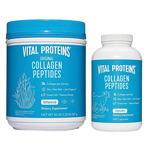 Vital Proteins Collagen Peptides Powder 20oz + Collagen Pills Sup...