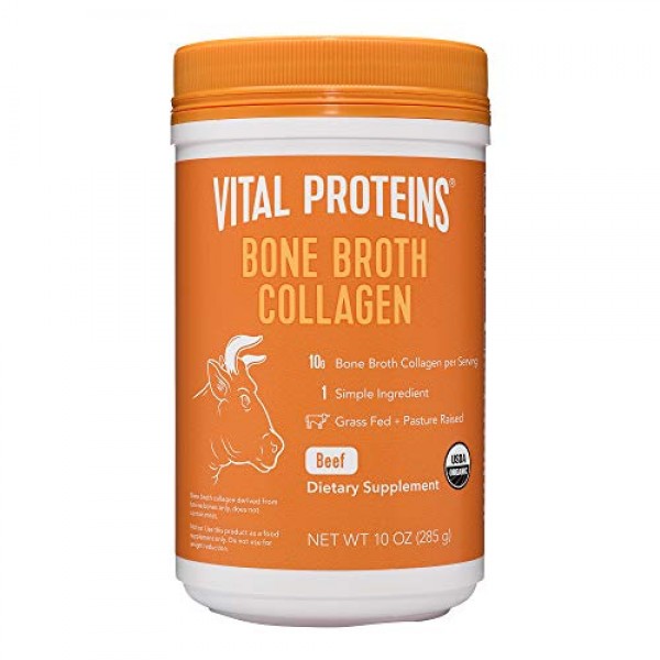 Vital Proteins Organic, Grass-Fed Beef Bone Broth Collagen, 10 oz...