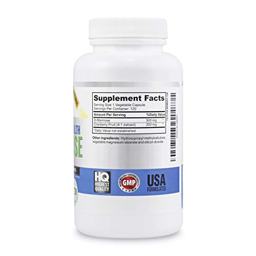 High Strength Pure D-Mannose with Cranberry Extract for Natural U...