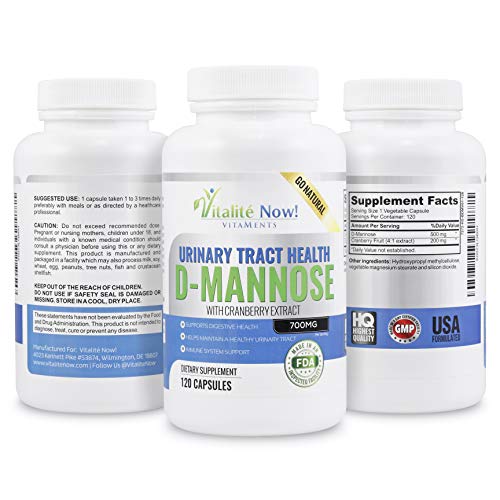 High Strength Pure D-Mannose with Cranberry Extract for Natural U...