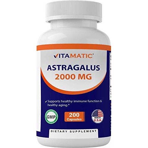 Vitamatic Astragalus Capsules 2000mg Supplement - 200 Count - 4:1...