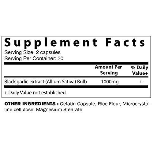 Vitamatic Fermented Black Garlic Extract 1000 mg 60 Capsules - No...
