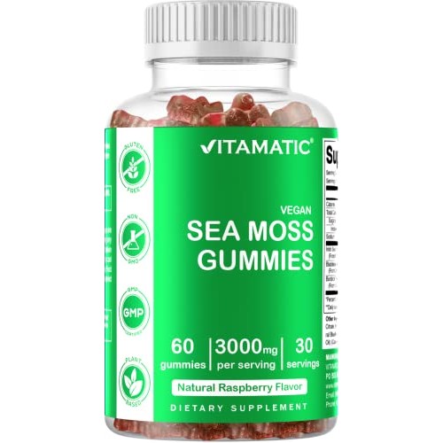 Vitamatic Irish Sea Moss Gummies - 3000 mg - 60 Vegan Gummies - M...