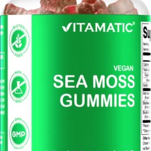 Vitamatic Irish Sea Moss Gummies - 3000 mg - 60 Vegan Gummies - M...