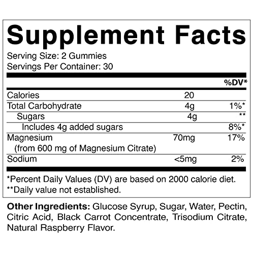 Vitamatic Magnesium Citrate Gummies 600mg per Serving - 60 Vegan ...