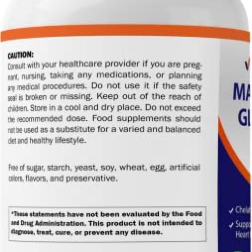 Vitamatic Magnesium Glycinate 500mg per Tablet - 180 Vegetarian T...