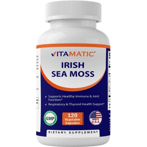 Vitamatic Organic Irish Sea Moss 120 Vegetarian Capsules - Made w...