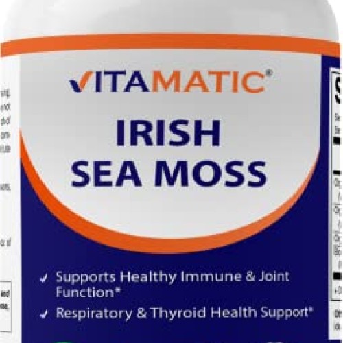 Vitamatic Organic Irish Sea Moss 120 Vegetarian Capsules - Made w...