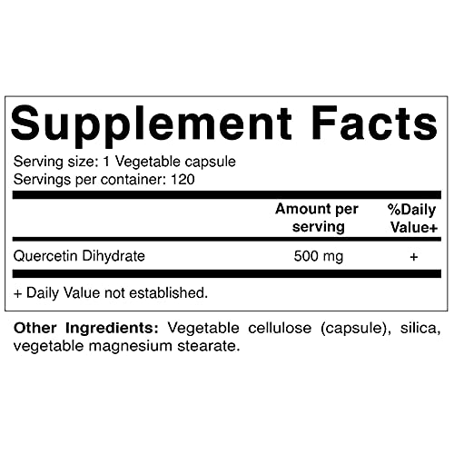 Vitamatic Quercetin 500 mg, 120 Vegetarian Capsules Non-GMO, Glu...
