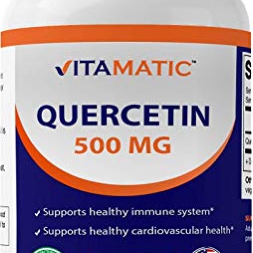 Vitamatic Quercetin 500 mg, 120 Vegetarian Capsules Non-GMO, Glu...