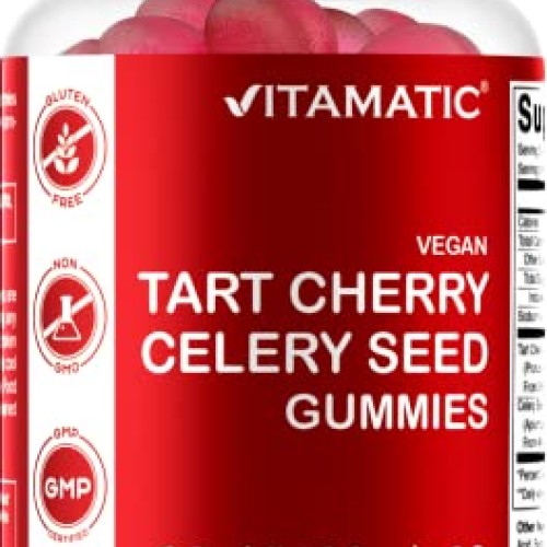 Vitamatic Tart Cherry with Celery Seed Gummies - 2400 mg Serving ...