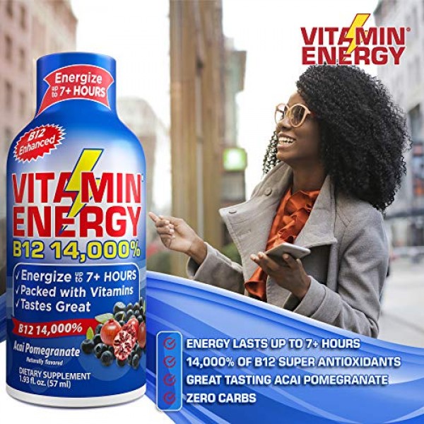 48 Pack Vitamin Energy Shots - Energy Lasts up to 7+ Hours* | ...