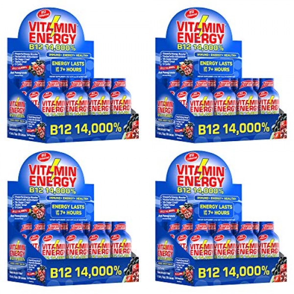 48 Pack Vitamin Energy Shots - Energy Lasts up to 7+ Hours* | ...