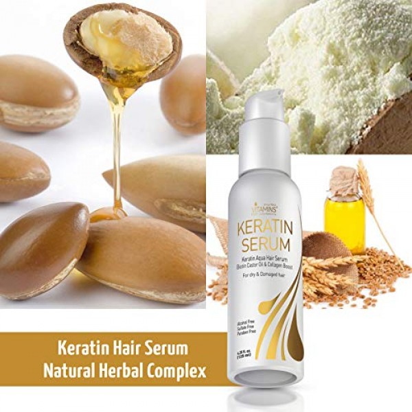 Vitamins Keratin Protein Hair Serum - Biotin Collagen Anti Frizz ...