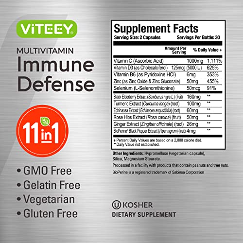 11 in 1 Immune Defense Support Supplement Booster with Vitamin C,...