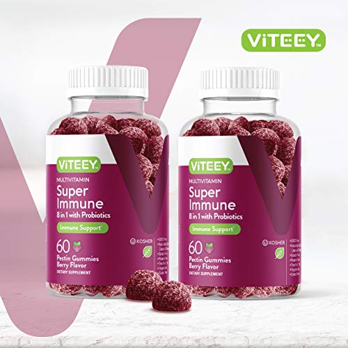 8 in 1 Immune Support Booster Pectin Gummies with Probiotics - Vi...