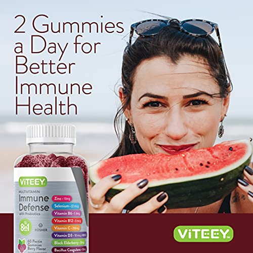 8 in 1 Immune Support Booster Pectin Gummies with Probiotics - Vi...