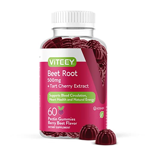 Beet Root Gummies 500mg Plus Tart Cherry - Nitric Oxide Circulati...