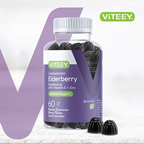 Sambucus Black Elderberry Gummies 3 in 1 Immune Booster Plus Zi...
