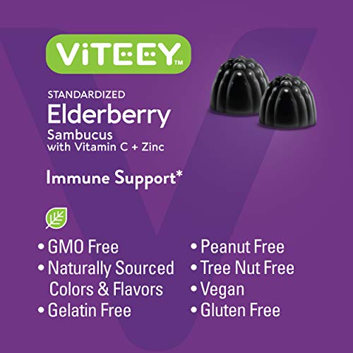 Sambucus Black Elderberry Gummies 3 in 1 Immune Booster Plus Zi...