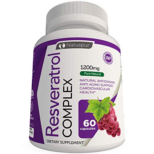 Pure Resveratrol 1200mg Supports Anti Aging – Immune Functions, C...