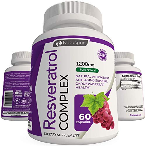 Pure Resveratrol 1200mg Supports Anti Aging – Immune Functions, C...