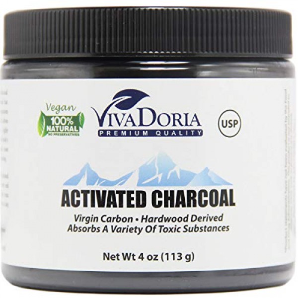 Viva Doria Virgin Activated Charcoal Powder, Hardwood Derived, Fo...