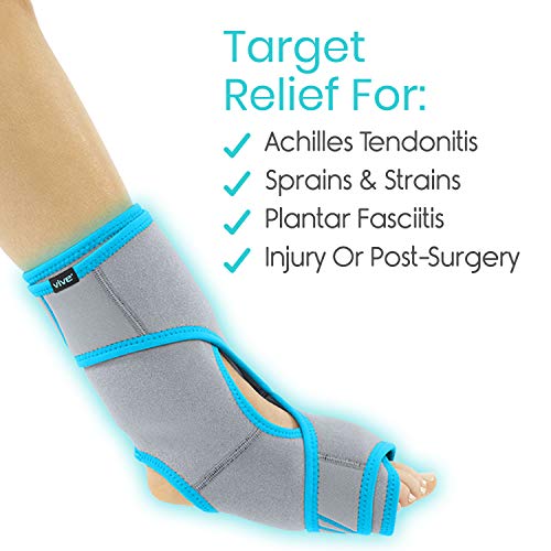 Vive Ankle Ice Pack Wrap - Foot Cold / Hot Compression Brace - Ad...