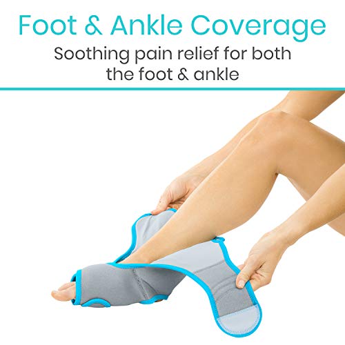 Vive Ankle Ice Pack Wrap - Foot Cold / Hot Compression Brace - Ad...