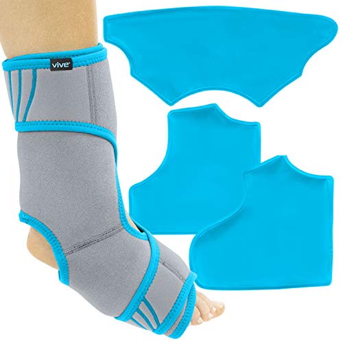 Vive Ankle Ice Pack Wrap - Foot Cold / Hot Compression Brace - Ad...