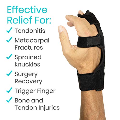 Vive Boxer Finger Splint - Supports Pinky, Ring, Middle Metacarpa...