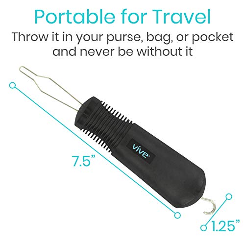 Vive Button Hook - Zipper Pull Helper - Dressing Aid Assist Devic...