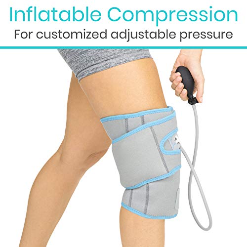 Vive Compression Knee Ice Wrap - Reusable Brace with Air Pump - H...