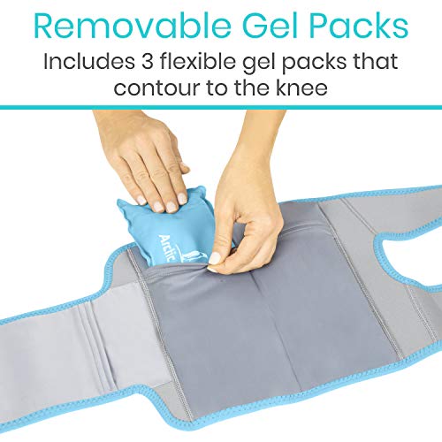 Vive Compression Knee Ice Wrap - Reusable Brace with Air Pump - H...