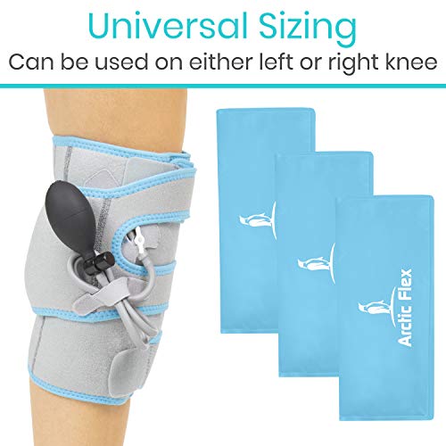 Vive Compression Knee Ice Wrap - Reusable Brace with Air Pump - H...