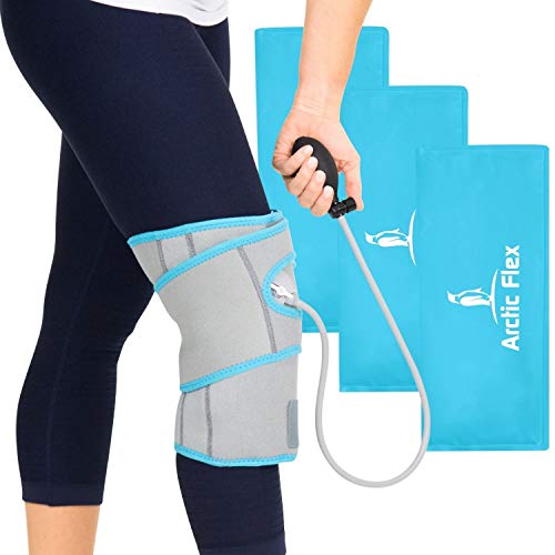 Vive Compression Knee Ice Wrap - Reusable Brace with Air Pump - H...