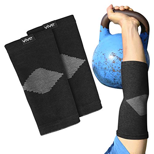 Vive Elbow Sleeve Pair - Bamboo Charcoal Compression Support Br...