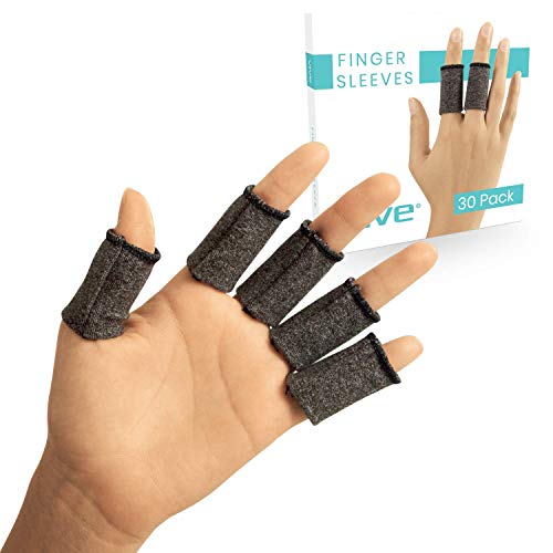 Vive Finger Sleeve Protectors 30 Pack - Thumb Support Brace for...