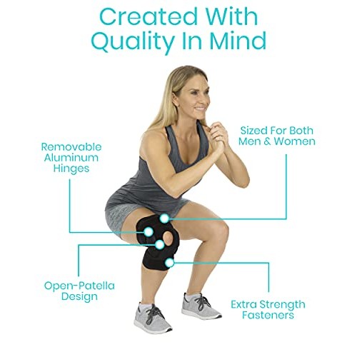 Vive Hinged Knee Brace - Open Patella Support Wrap for Women, Men...