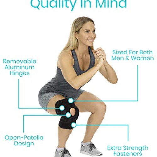 Vive Hinged Knee Brace - Open Patella Support Wrap for Women, Men...
